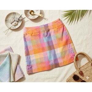 Versona Women's Multi-Color Plaid Stretch Pull-On Skort Size S/Preppy/Fun/Girly